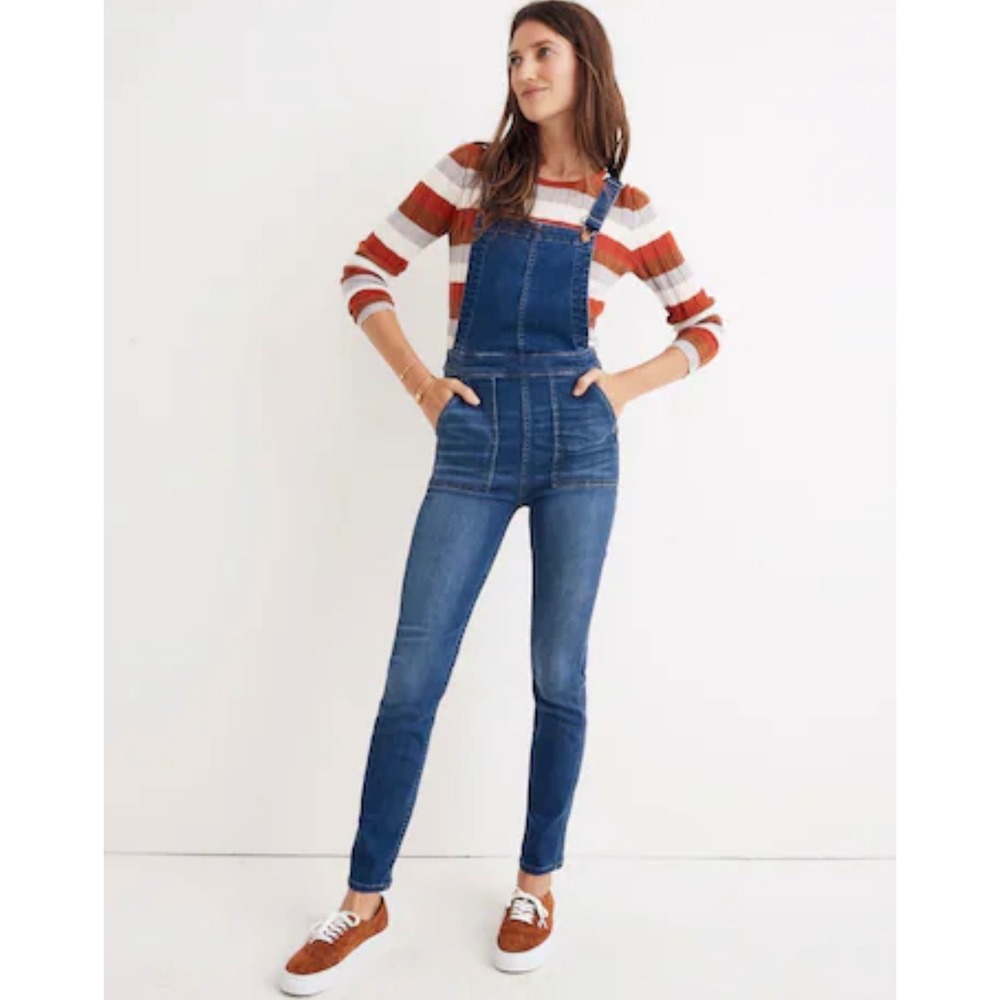 Madewell Women's Medium Wash Denim Skinny Overalls Jumpsuit Size S